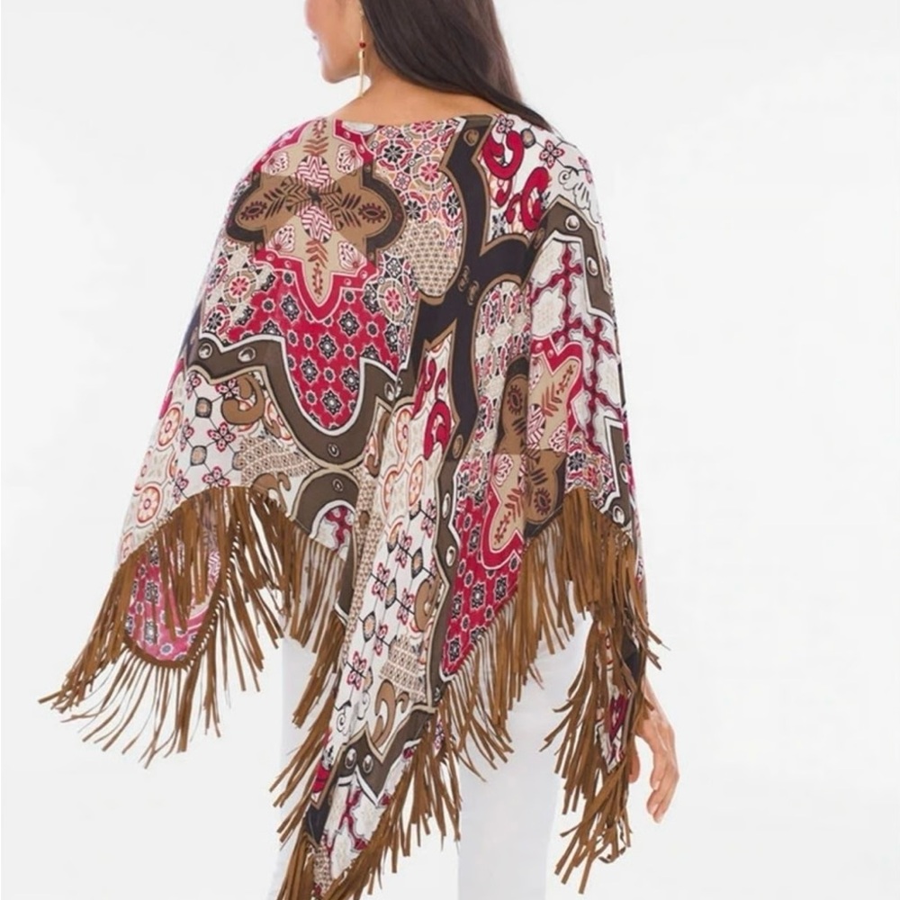 Chico's Multicolor Patterned Poncho - image 2